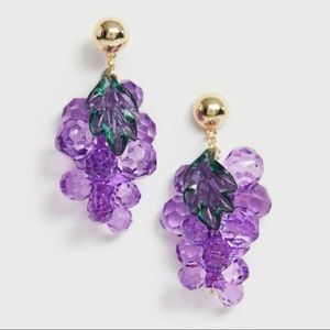 Kina & Tam Beaded Grape Earrings